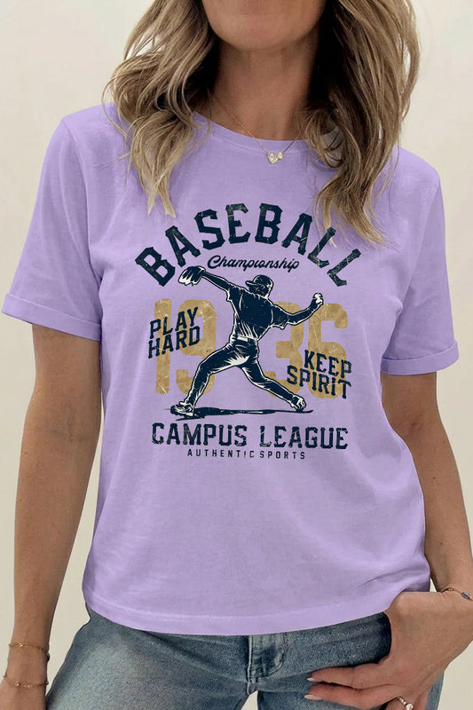 Game Day Baseball Championship Graphic Tee Women Sport Shirt