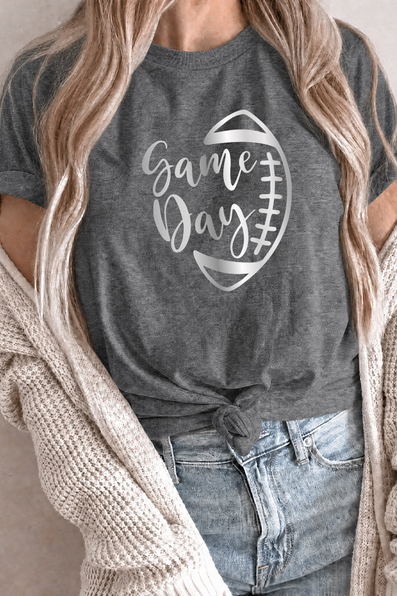 Football Outline Graphic Rayon Blend Tee Tailgate Boutique