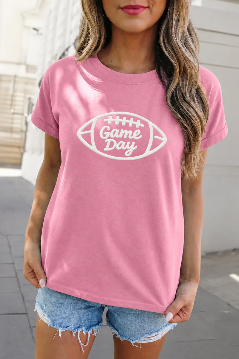 Football Rayon Tee Game Day Puff Print Graphic