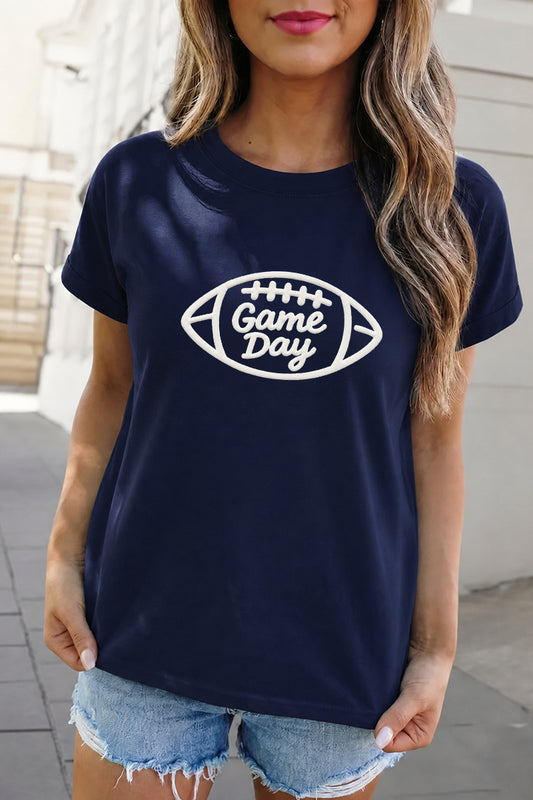 Football Rayon Tee Game Day Puff Print Graphic