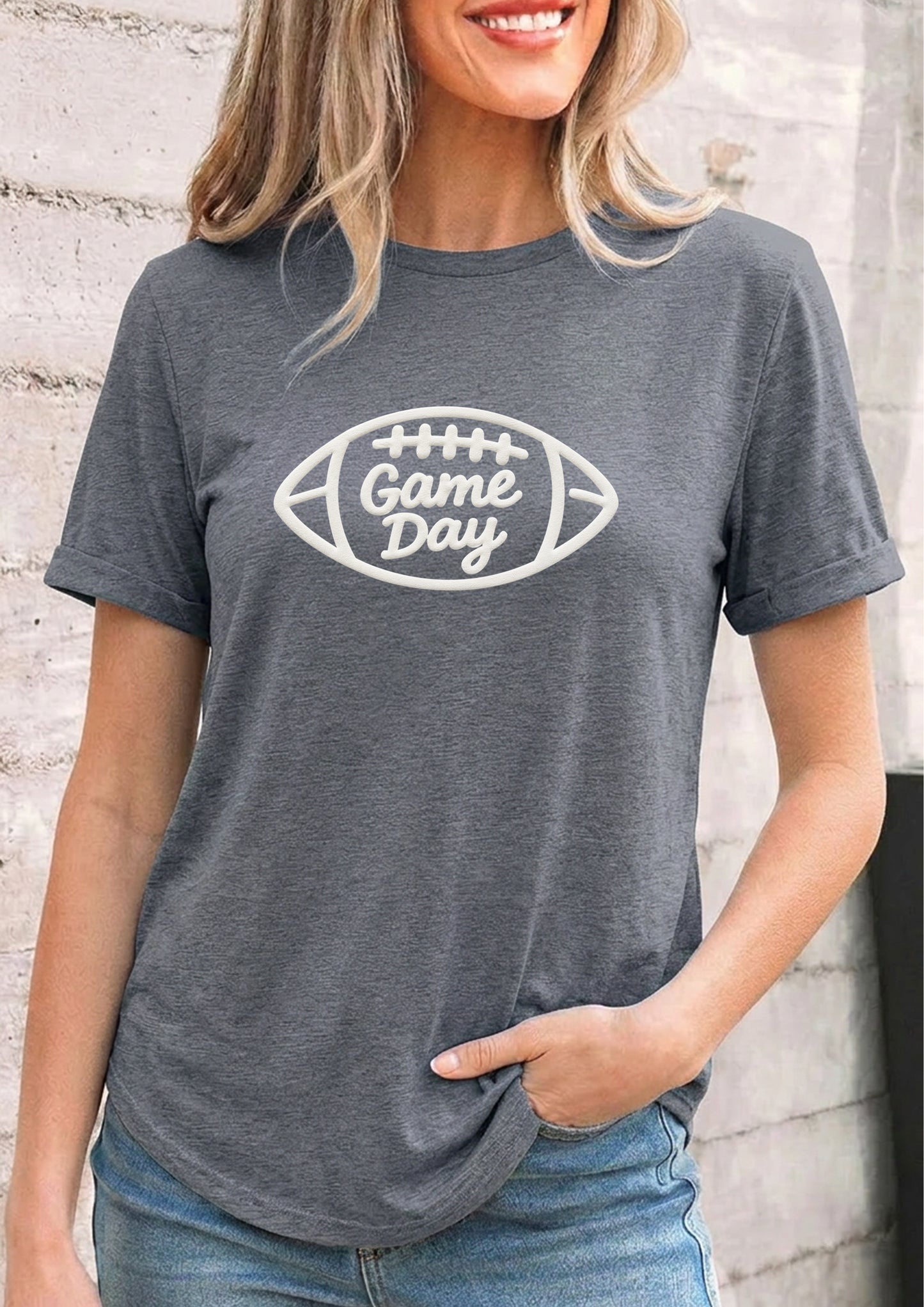 Football Game Day Tee Women Minimal Sport Graphic Top