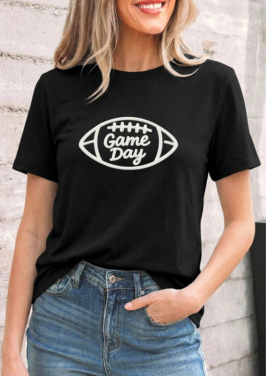 Football Game Day Tee Women Minimal Sport Graphic Top