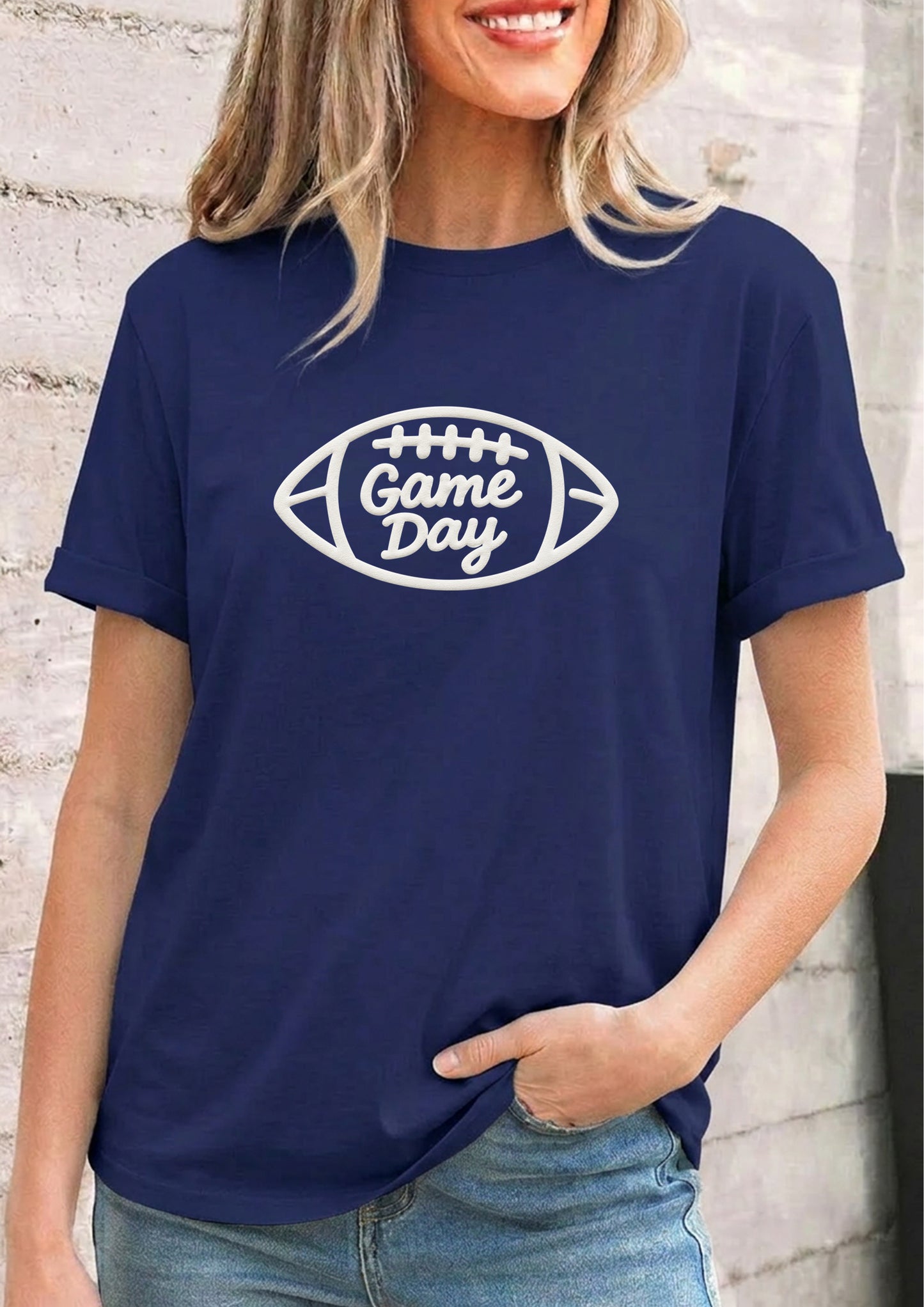 Football Game Day Tee Women Minimal Sport Graphic Top