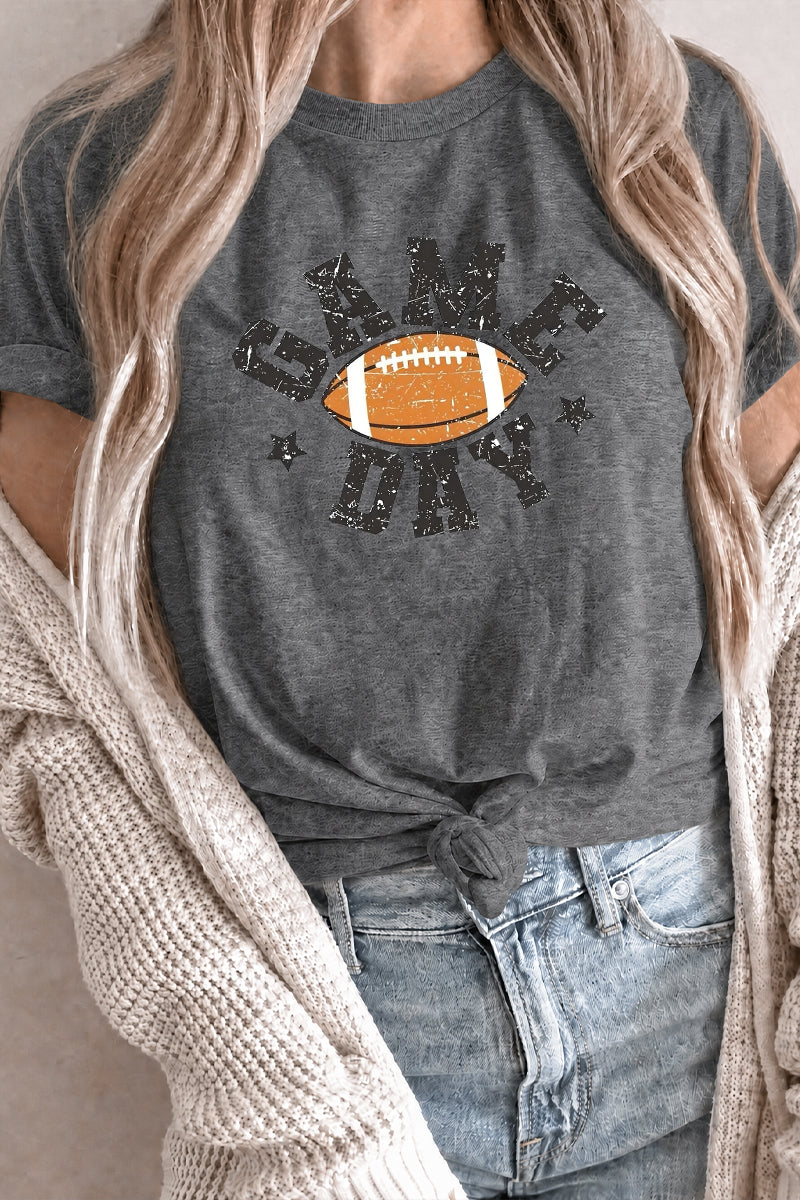 Football Graphic Rayon Tee Game Day Vintage Top