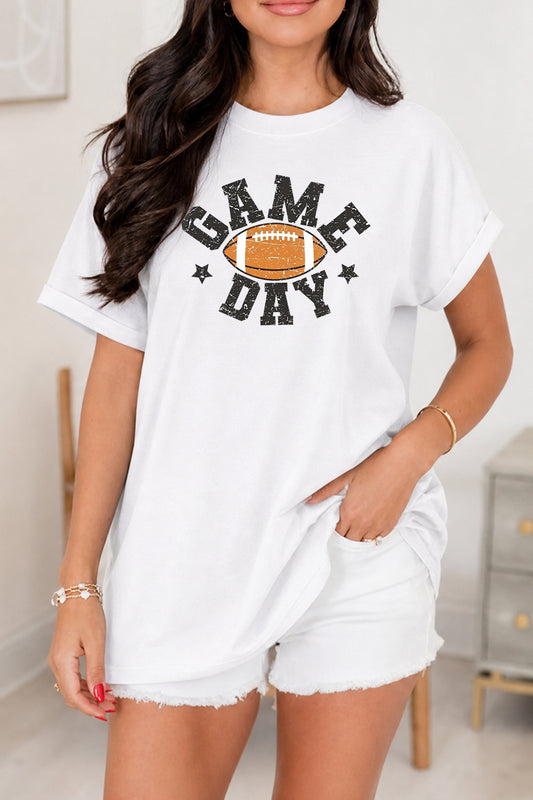 Vintage Football Game Day Tee Women Sport Graphic Shirt