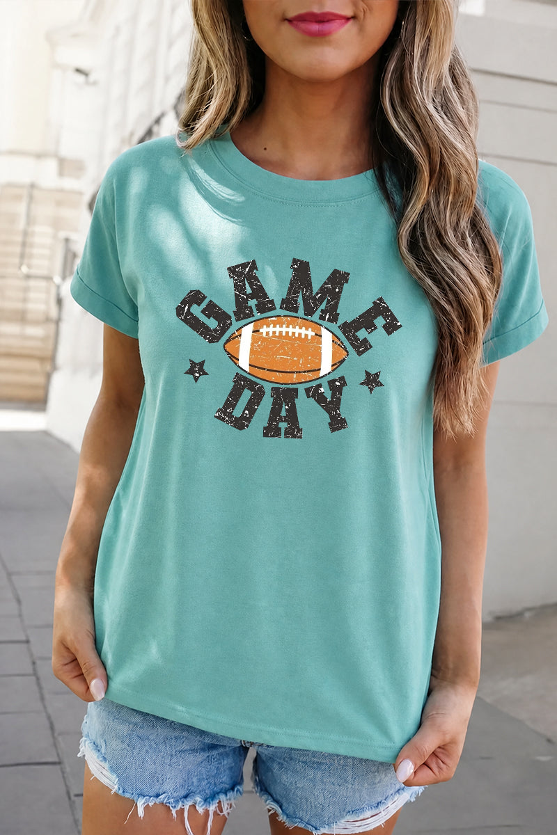 Vintage Football Game Day Tee Women Sport Graphic Shirt
