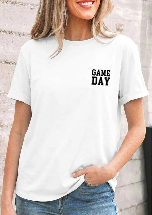 Game Day Cotton Blend Tee Casual Boutique Graphic