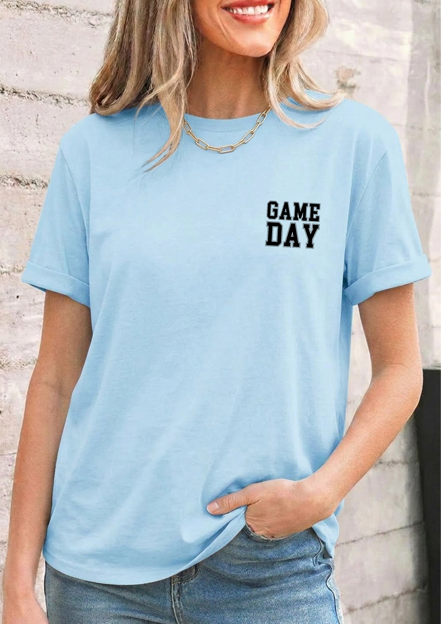 Game Day Cotton Blend Tee Casual Boutique Graphic