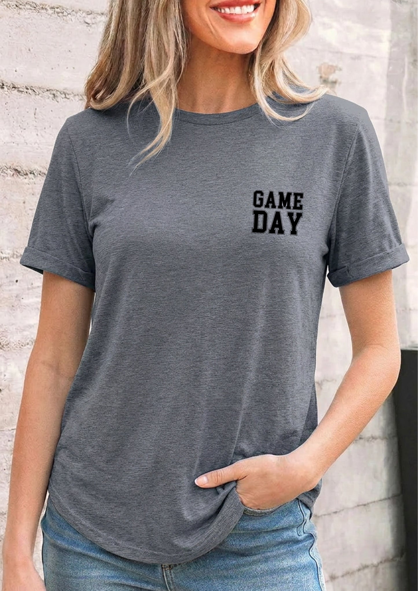 Game Day Cotton Blend Tee Casual Boutique Graphic