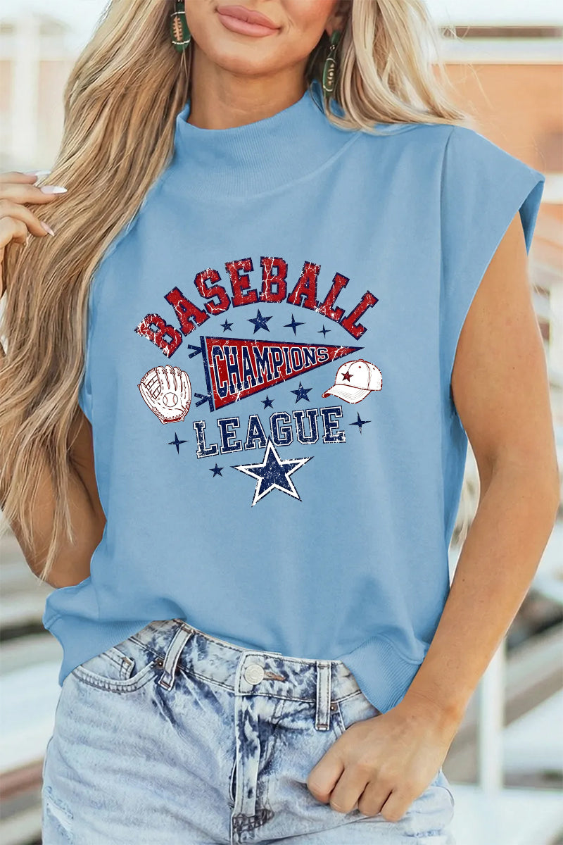 Baseball Graphic Polyester Tee Casual Game Day Trendy
