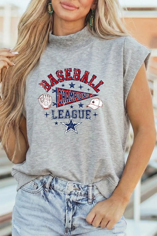 Baseball Graphic Polyester Tee Casual Game Day Trendy