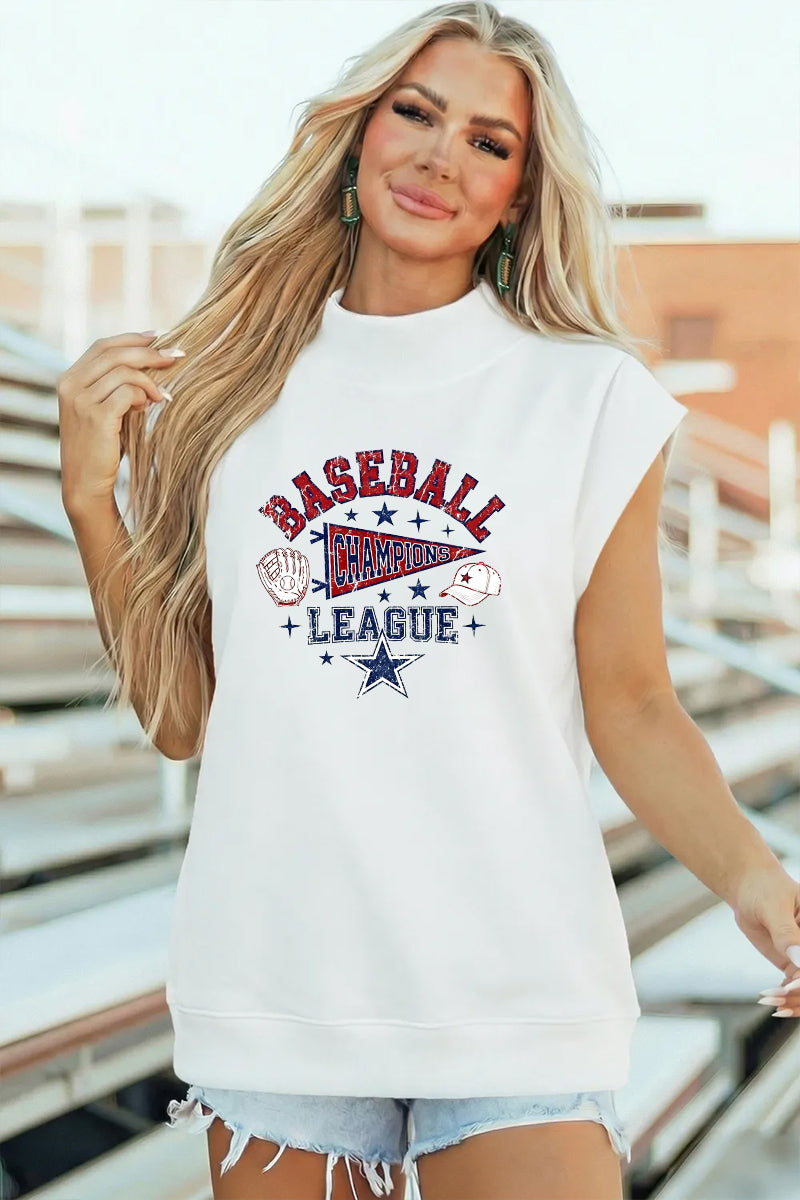 Baseball Graphic Polyester Tee Casual Game Day Trendy