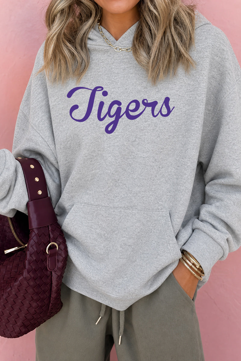 Tigers Graphic Hoodie Back to School Oversized Pullover