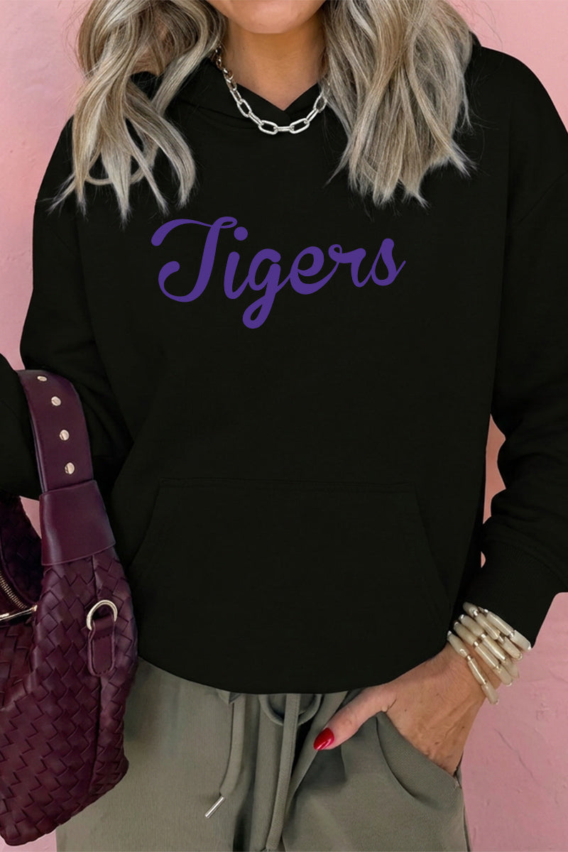 Tigers Graphic Hoodie Back to School Oversized Pullover