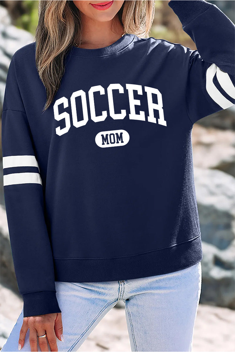 Soccer Mom Sweatshirt Women Game Day Pullover Green Varsity