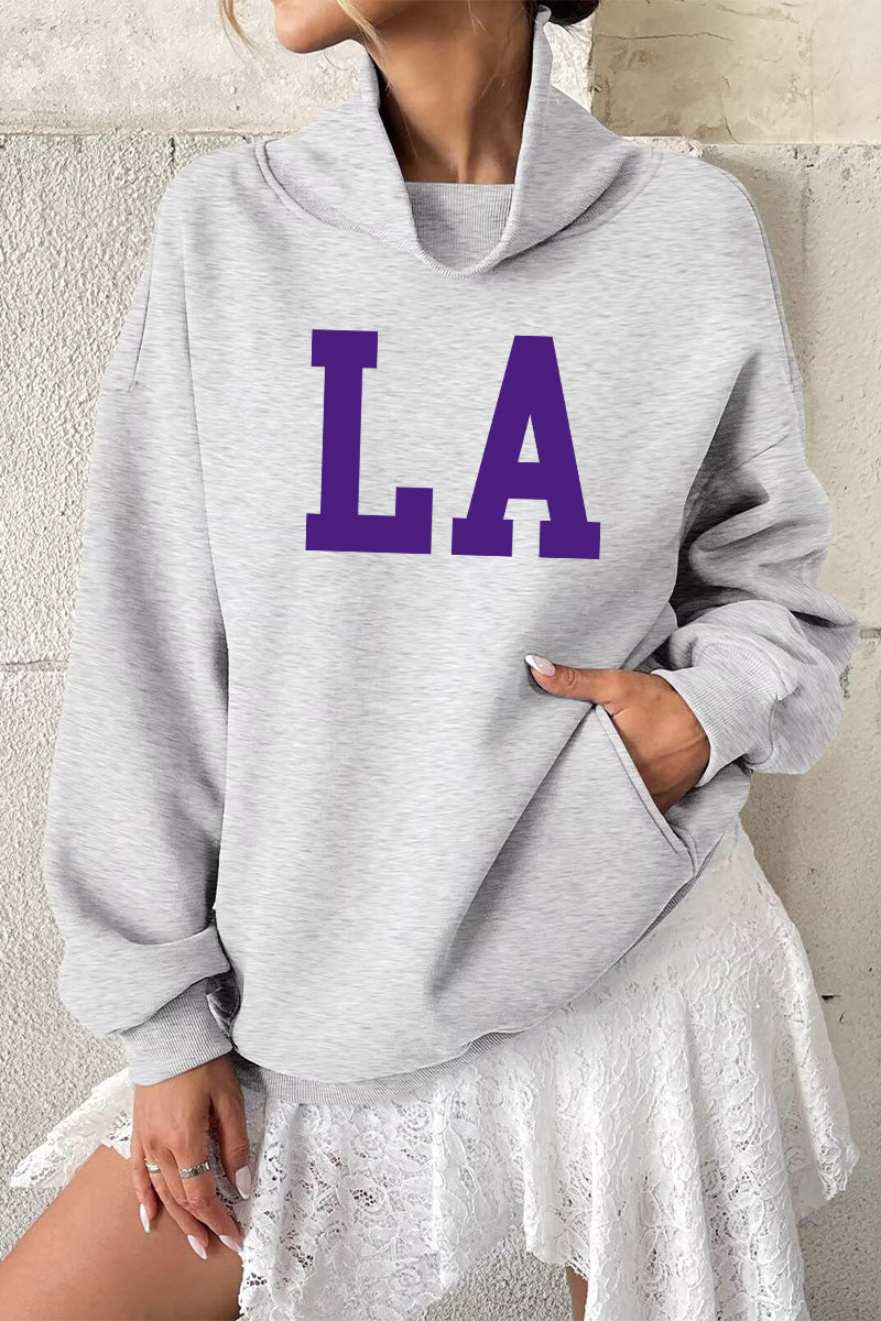 Game Day Sweatshirt Oversized Collegiate State Letter Pullover
