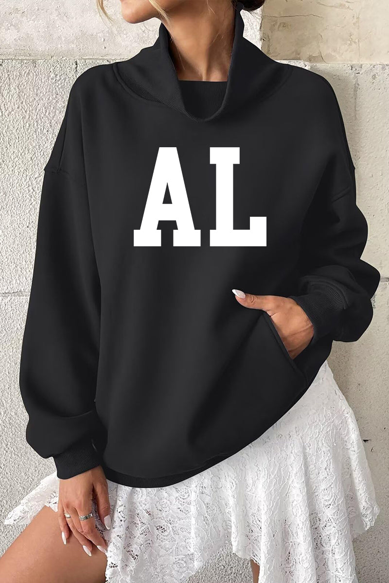 Game Day Sweatshirt Oversized Collegiate State Letter Pullover