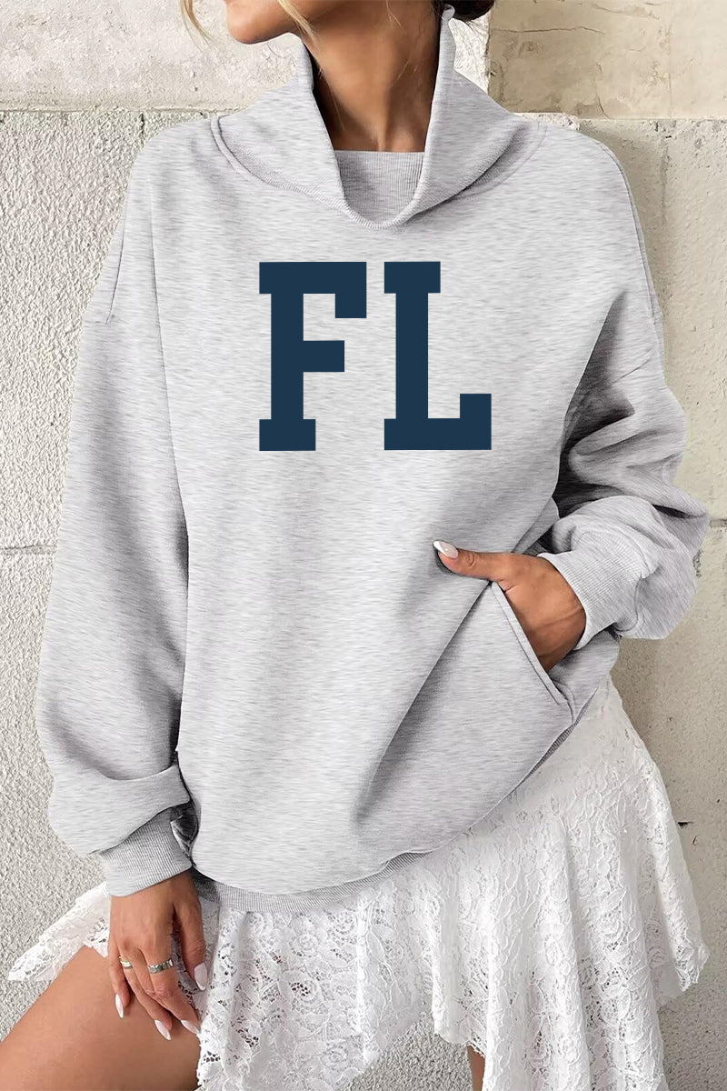 Game Day Sweatshirt Oversized Collegiate State Letter Pullover