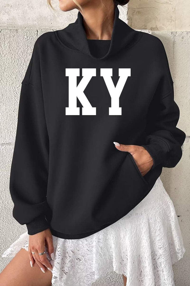 Game Day Sweatshirt Oversized Collegiate State Letter Pullover