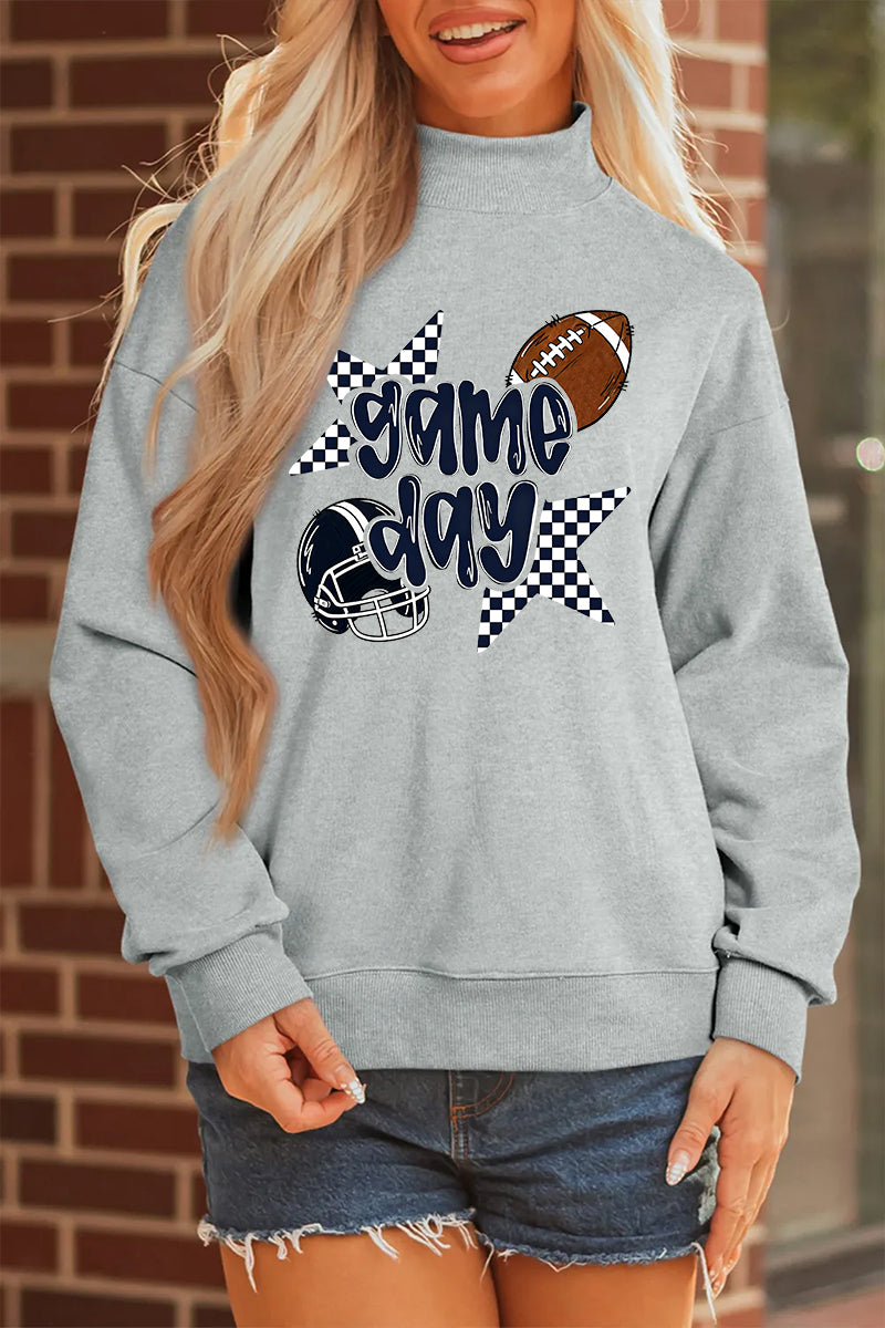Sweatshirt Game Day Oversized Mock Neck Pullover