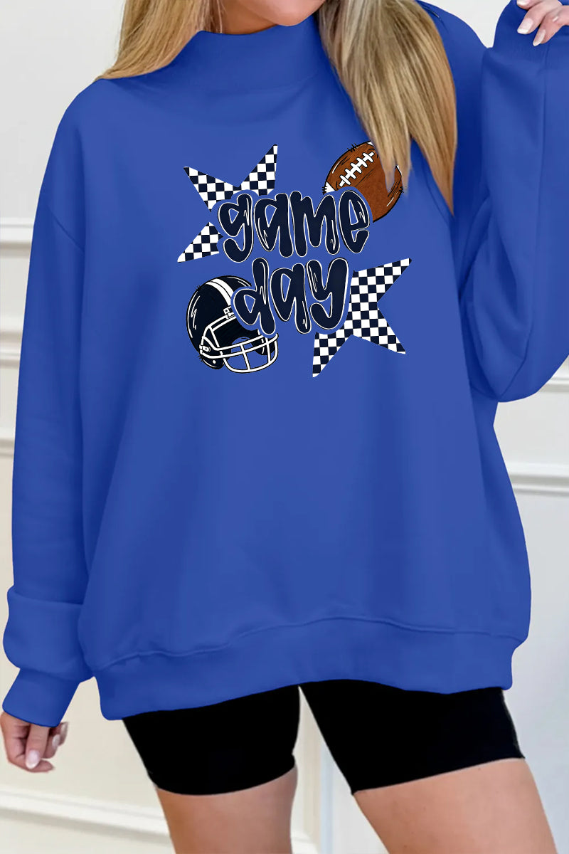 Sweatshirt Game Day Oversized Mock Neck Pullover