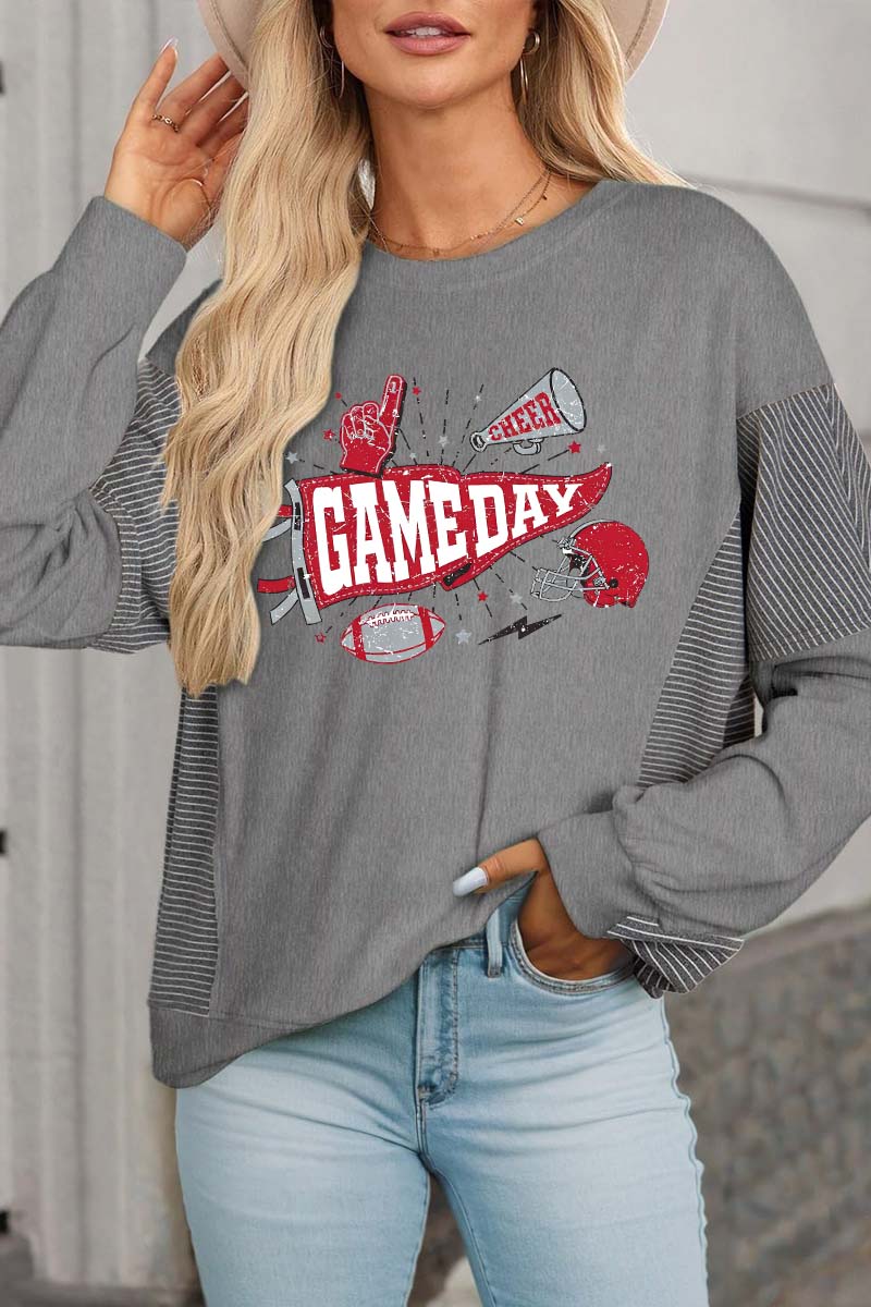 Graphic Blend Sweatshirt Game Day Oversized Drop-Shoulder