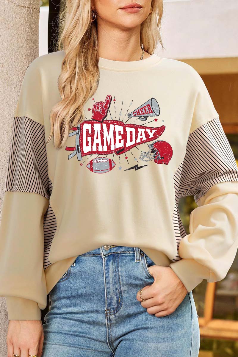 Graphic Blend Sweatshirt Game Day Oversized Drop-Shoulder