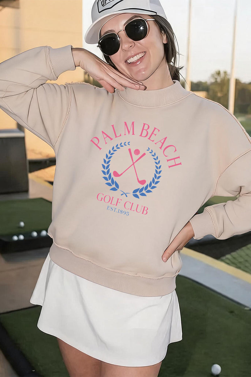 Golf Graphic Cotton Blend Sweatshirt Casual Reversible Pullover