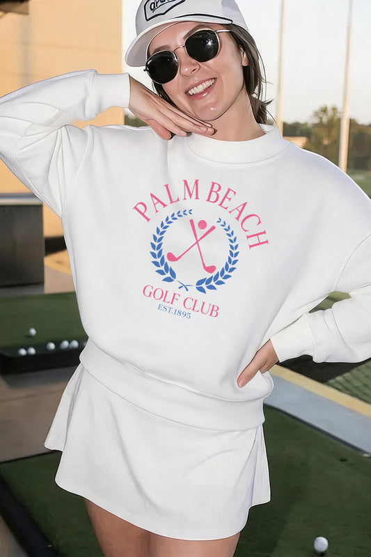 Golf Graphic Cotton Blend Sweatshirt Casual Reversible Pullover