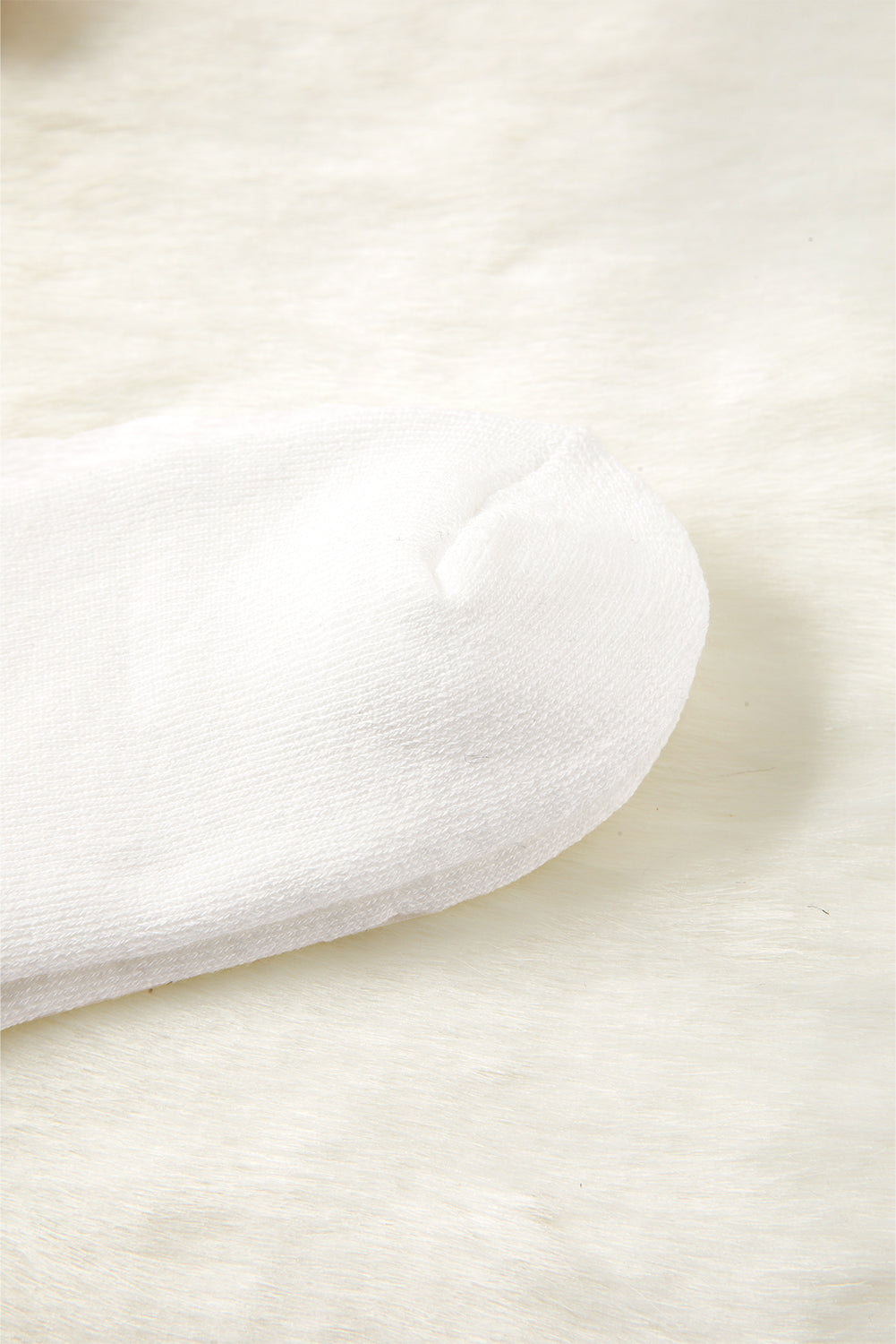 White Leopard Striped Detail Ribbed Cuffs Womens Socks