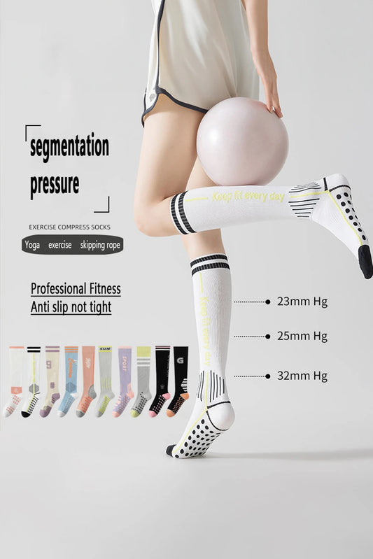 White Keep Fit Everyday Professional Compression Athletic Stockings
