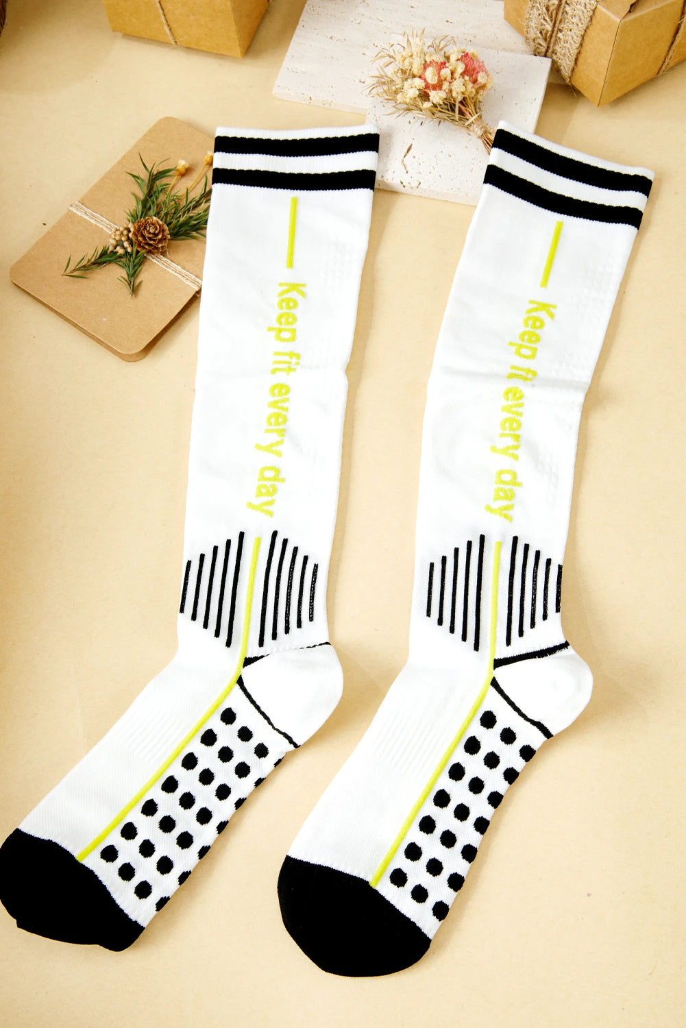 White Keep Fit Everyday Professional Compression Athletic Stockings