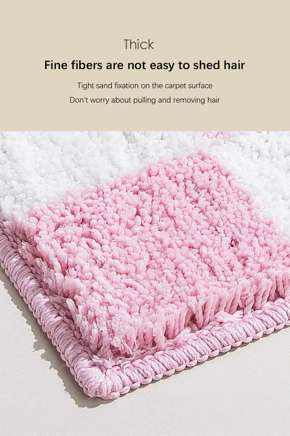 Pink Plush Checkered Absorbent Bathroom Rug