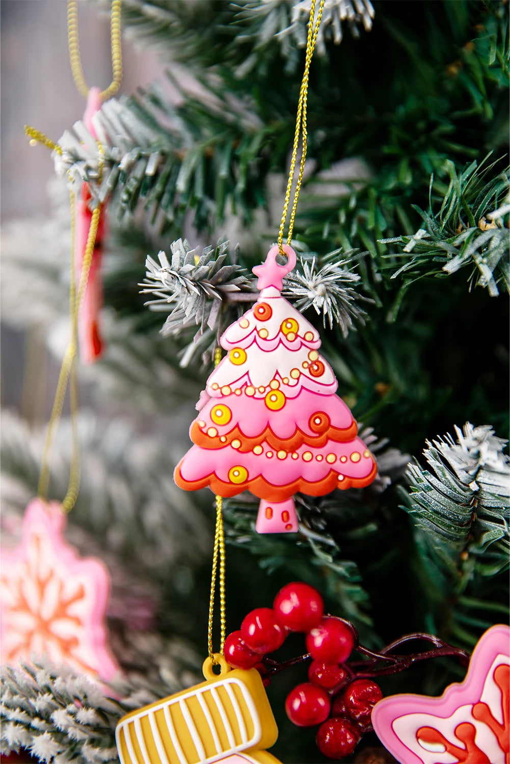 Pink 12pcs Christmas Tree Hanging Ornaments