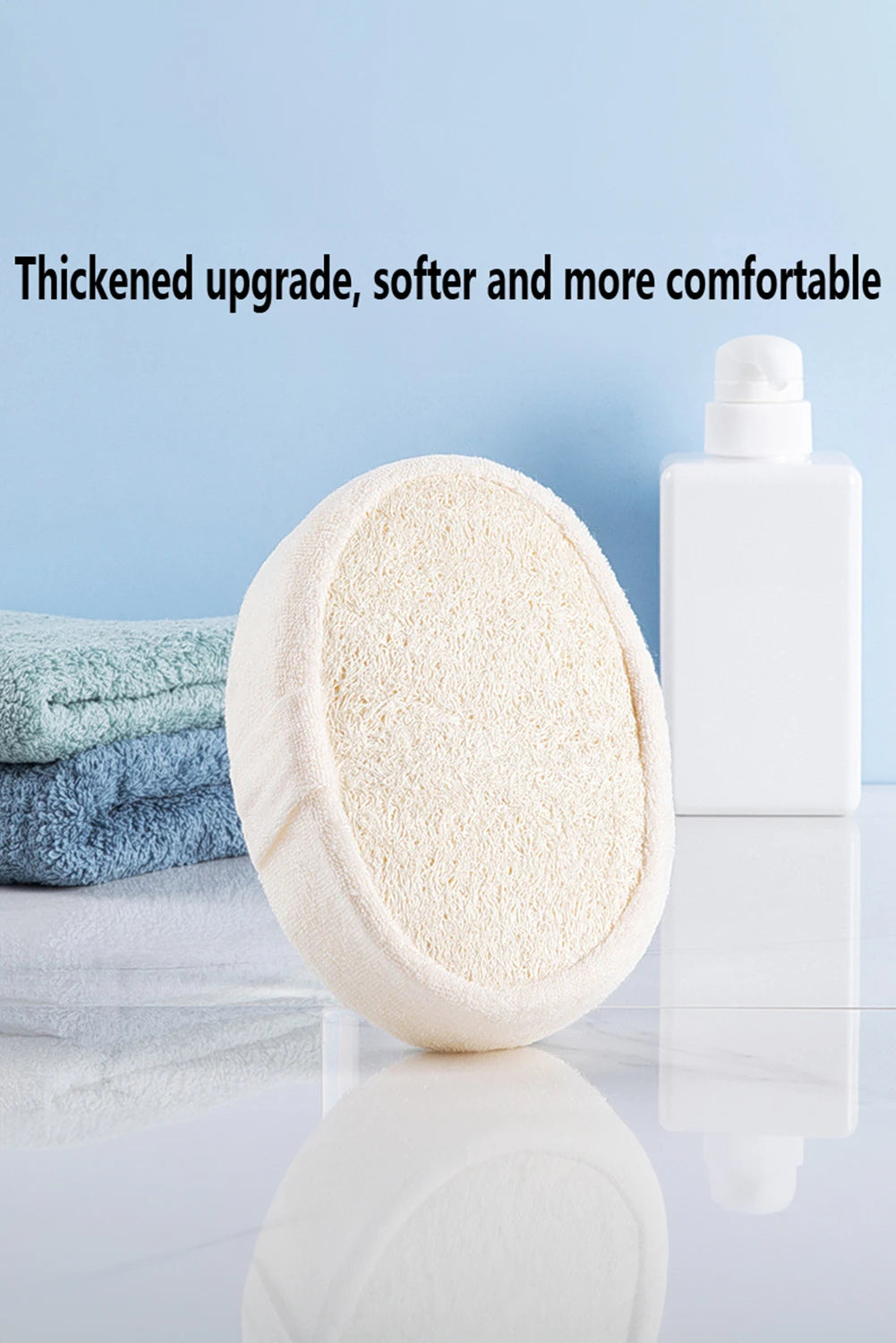 White Natural Loofah Sponge Bath Ball Shower Massage Brush
