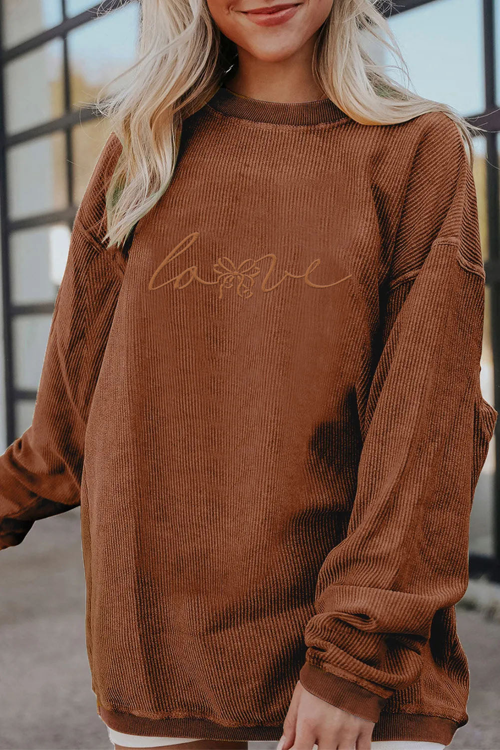 Valentine’s Day Script Love Bow Graphic Sweatshirt