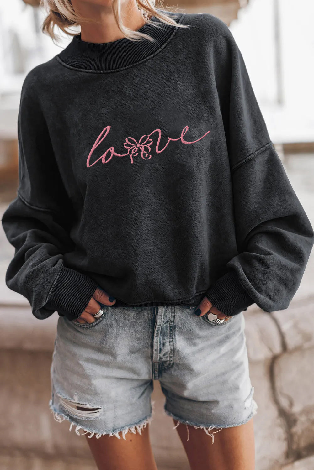 Valentine’s Day Handwritten Love Script Graphic Sweatshirt