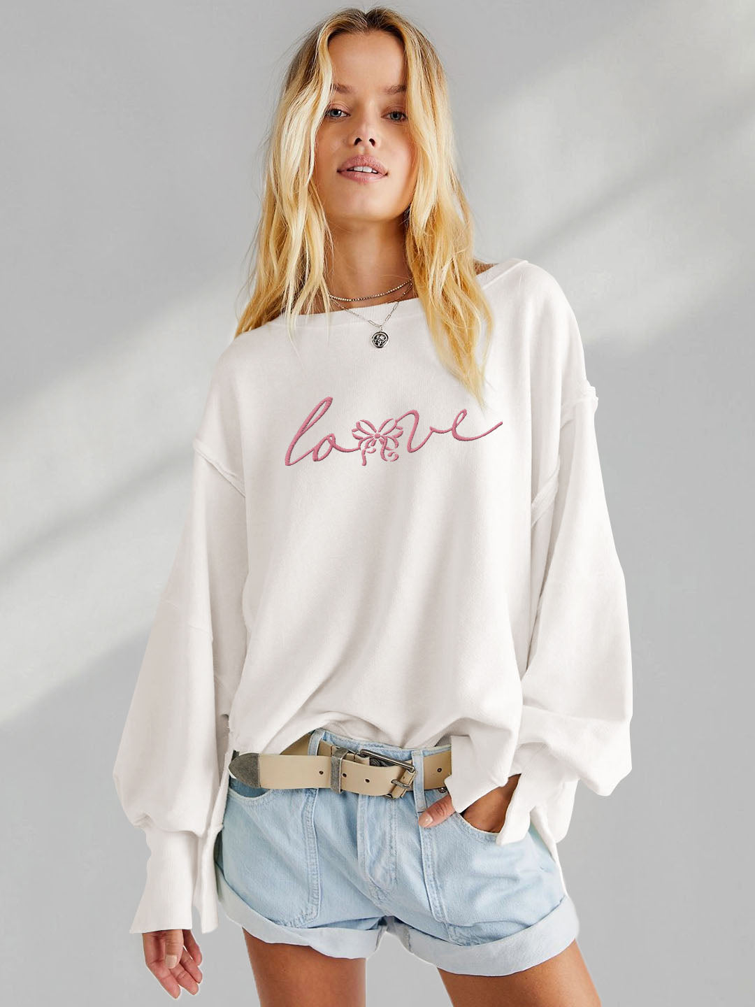 Valentine's Day Handwritten Love Graphic Loose Top