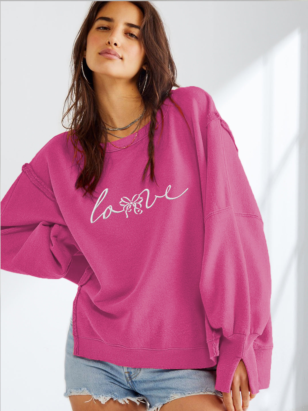 Valentine's Day Handwritten Love Graphic Loose Top