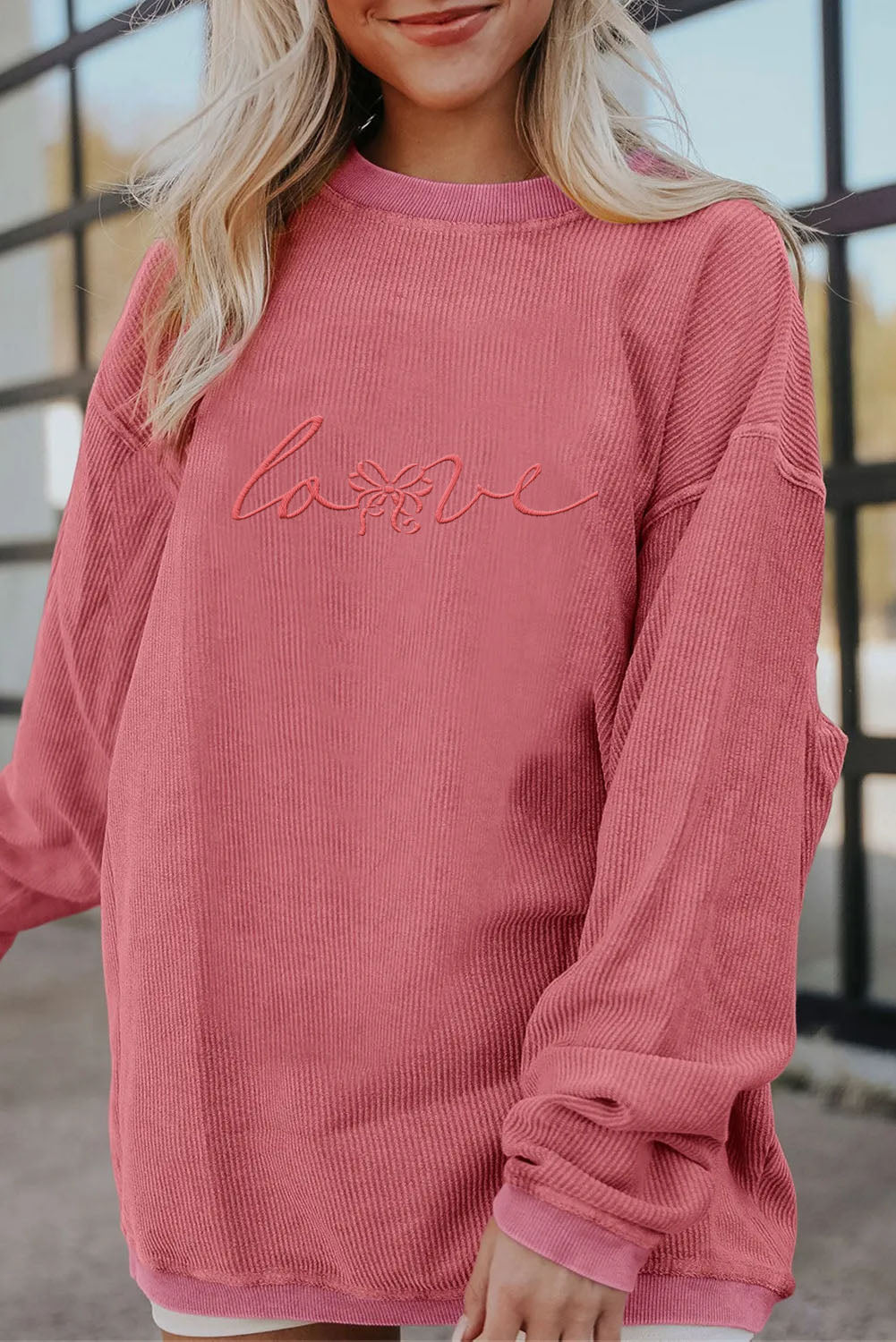 Valentine’s Day Script Love Bow Graphic Sweatshirt