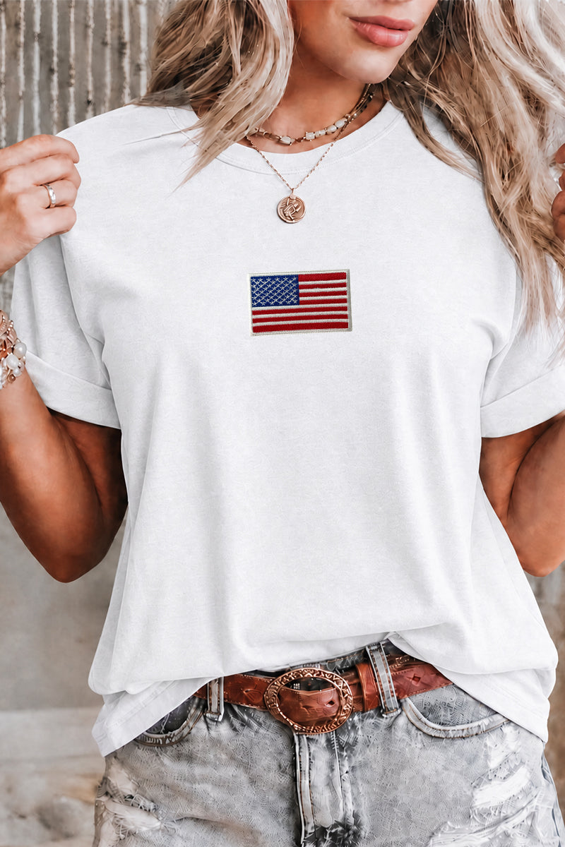 Flag Graphic Tee Patriotic USA Boutique Casual Top