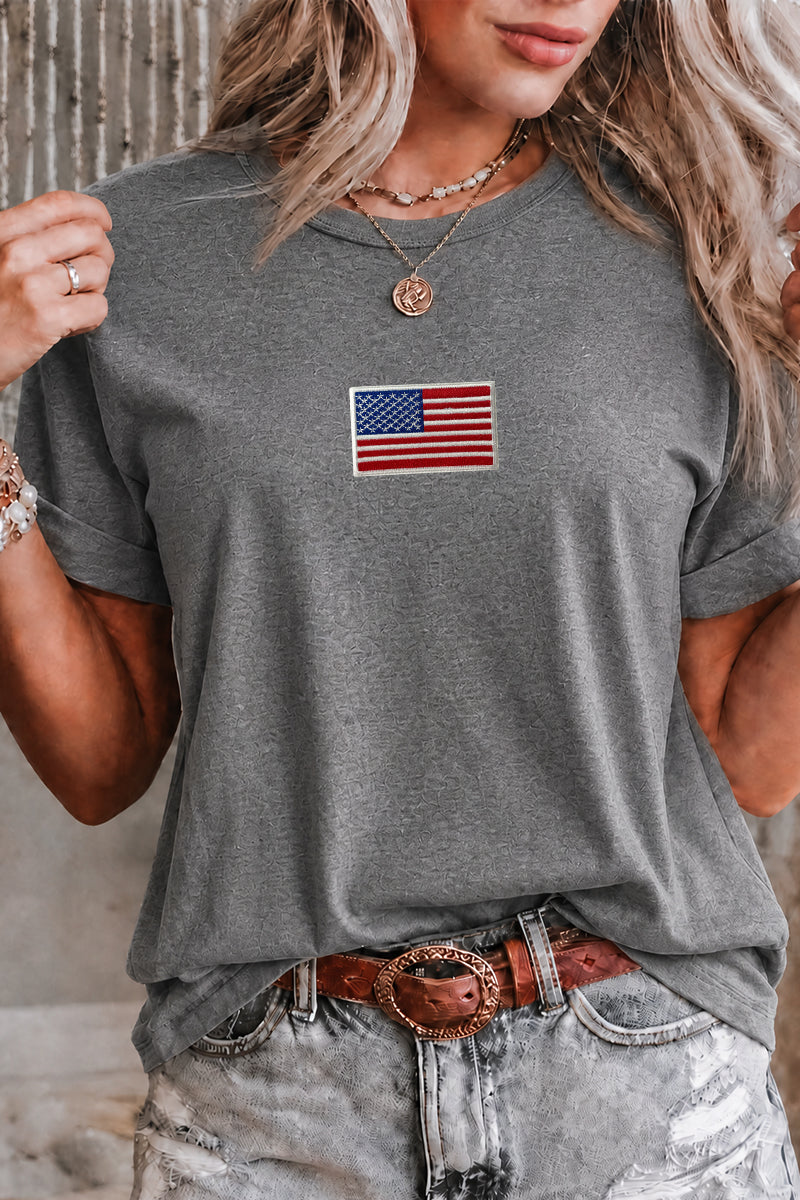 Flag Graphic Tee Patriotic USA Boutique Casual Top