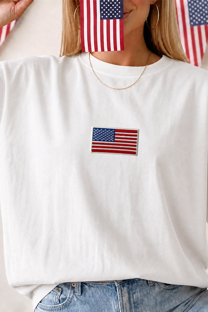 American Flag  Oversized Independence Day Tee