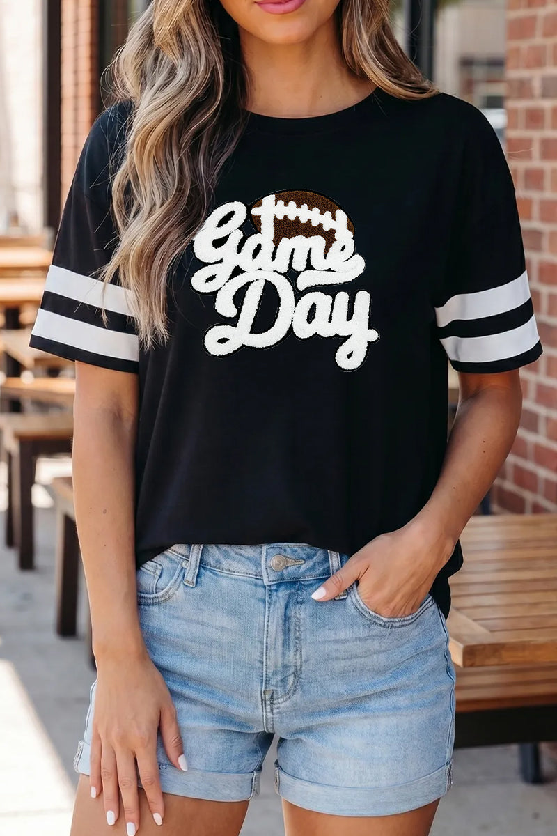 Game Day Football Graphic Tee Women's Casual Top