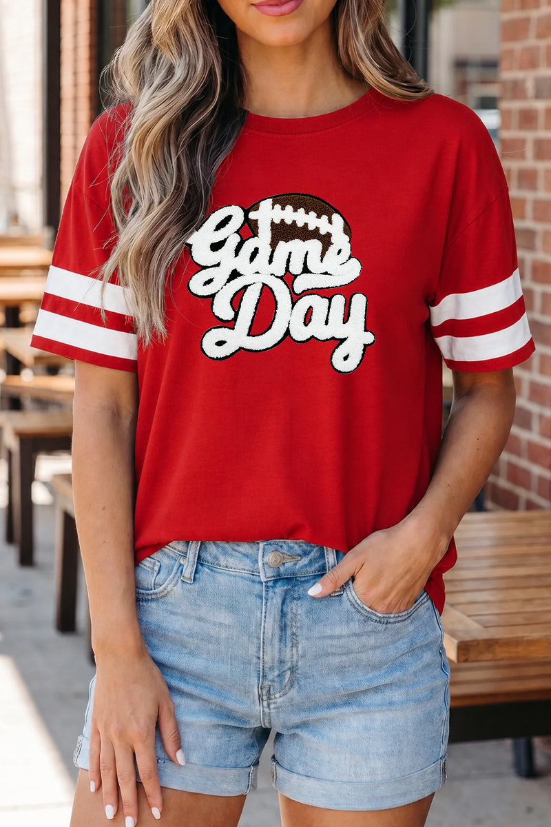 Game Day Football Graphic Tee Women's Casual Top