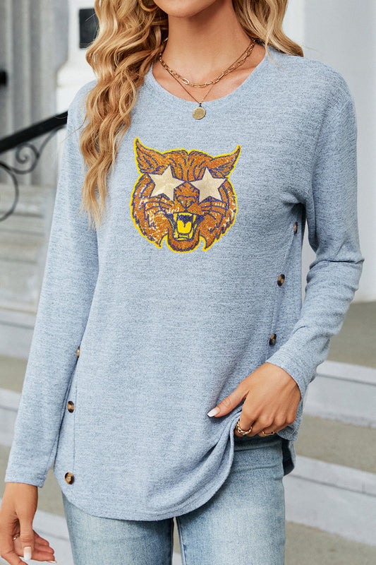 Tiger Graphic Rayon Blend Top Game Day Boutique Pullover