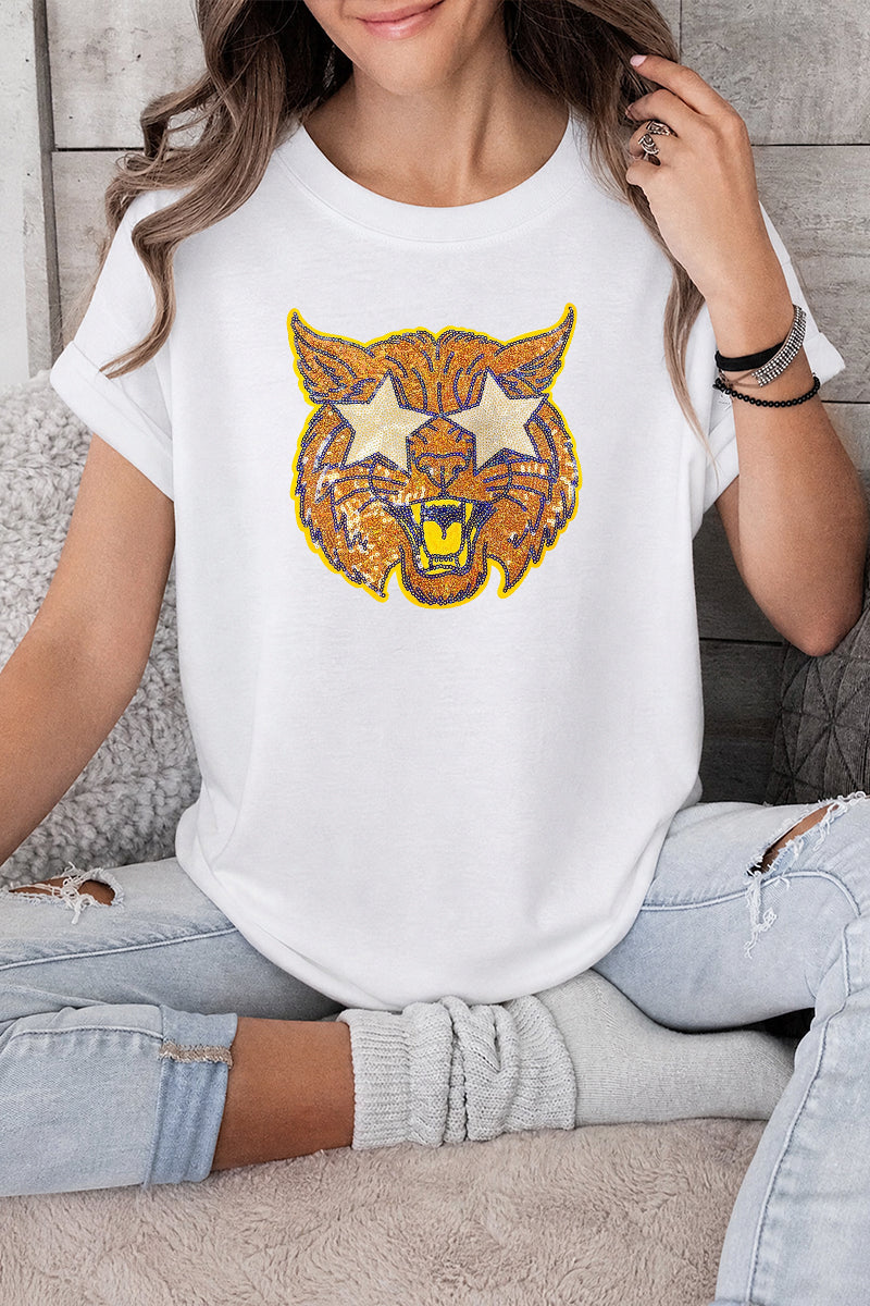 Game Day Star Mascot Football Graphic Tee Women Sport Shirt
