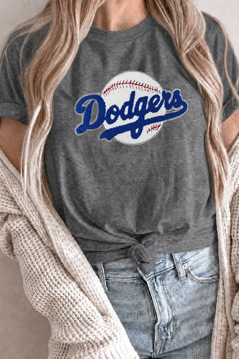 Baseball Logo Rayon Tee Game Day Graphic Top