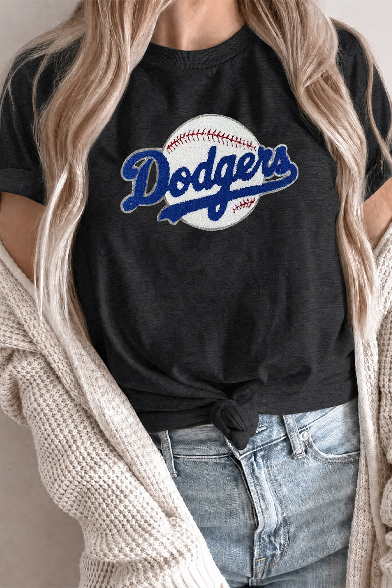 Baseball Logo Rayon Tee Game Day Graphic Top