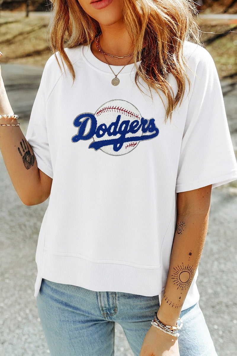 Graphic Rayon Tee Game Day Baseball Letter Top